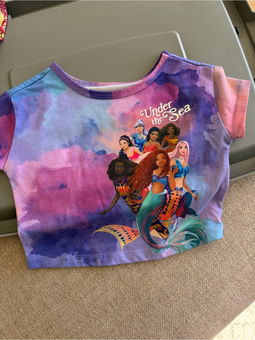 Girls Size 4 Under the Sea Mermaid Graphic Crop Top